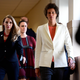 Andrea Constand (right), who says Bill Cosby sexually assaulted her in 2004, arrives at the Montgomery County Courthouse in Norristown, Pa., for the fifth day of Cosby’s sexual assault retrial April 13, 2018.